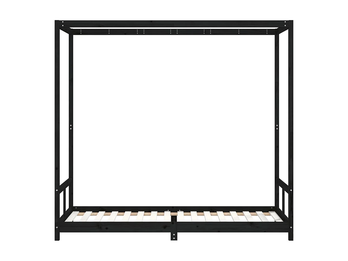 Cadre de lit pour enfants noir 80x200 bois de pin massif
