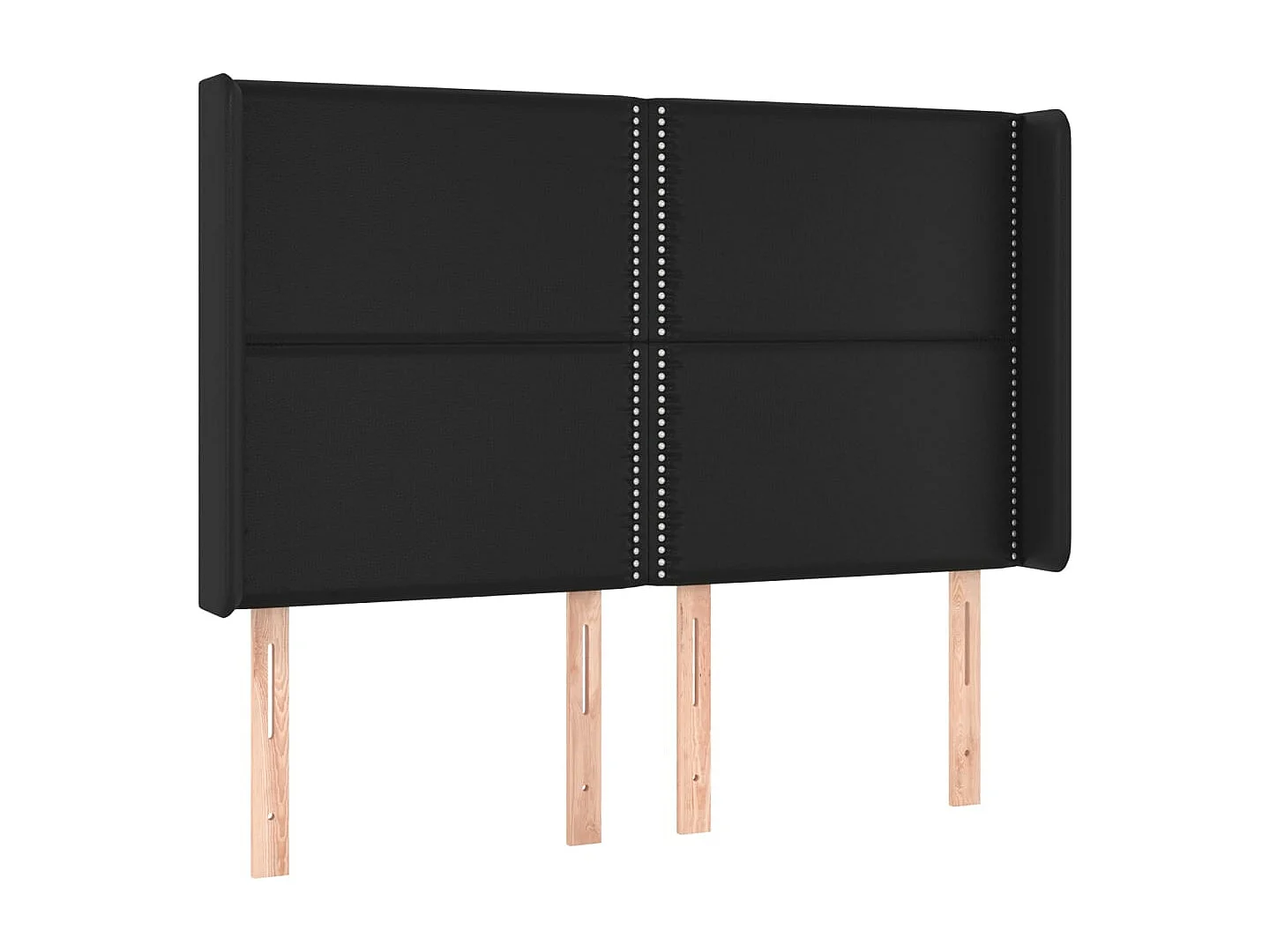 Sommier à lattes de lit matelas LED Noir 140x200 Similicuir