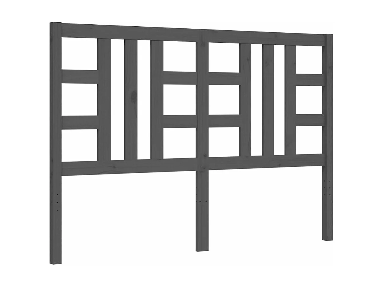 Cadre de lit avec tête de lit gris 140x190 bois massif