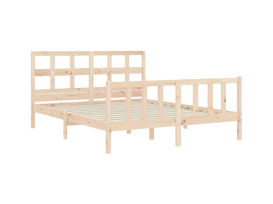 Cadre de lit avec tête de lit 160x200 bois massif