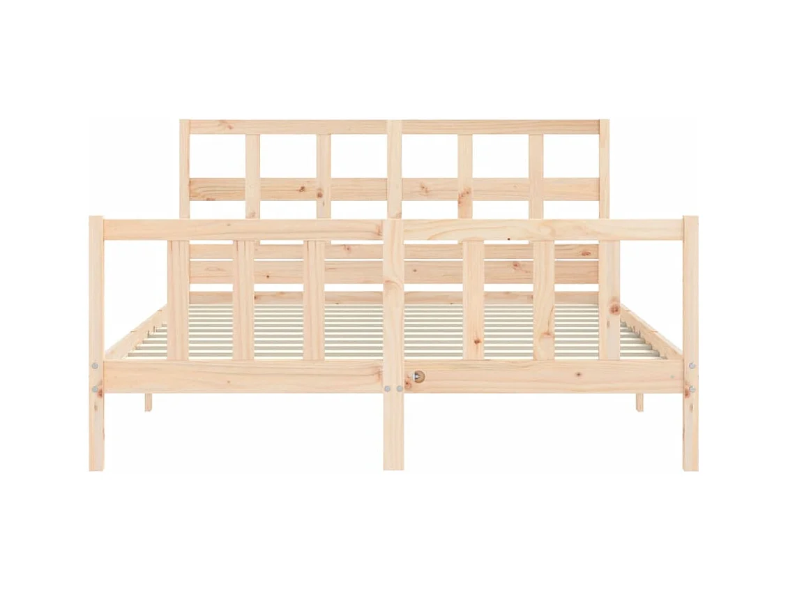 Cadre de lit avec tête de lit 160x200 bois massif