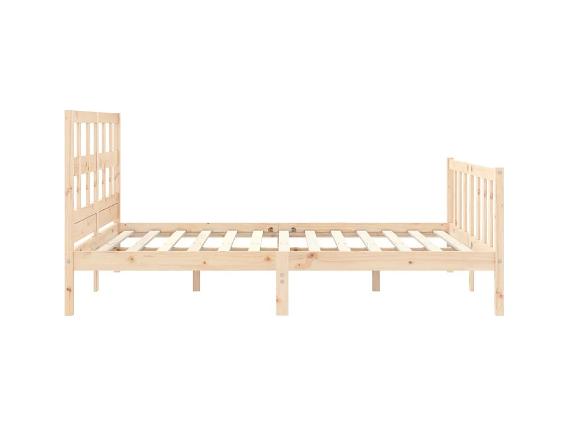 Cadre de lit avec tête de lit 160x200 bois massif