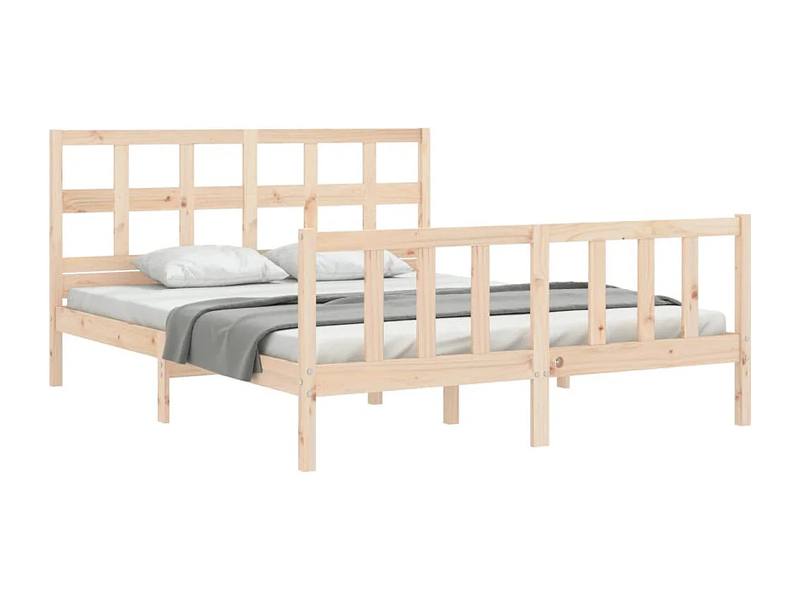 Cadre de lit avec tête de lit 160x200 bois massif