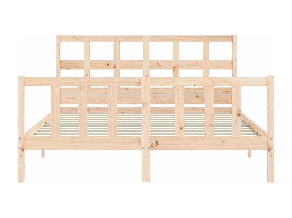 Cadre de lit avec tête de lit 160x200 bois massif