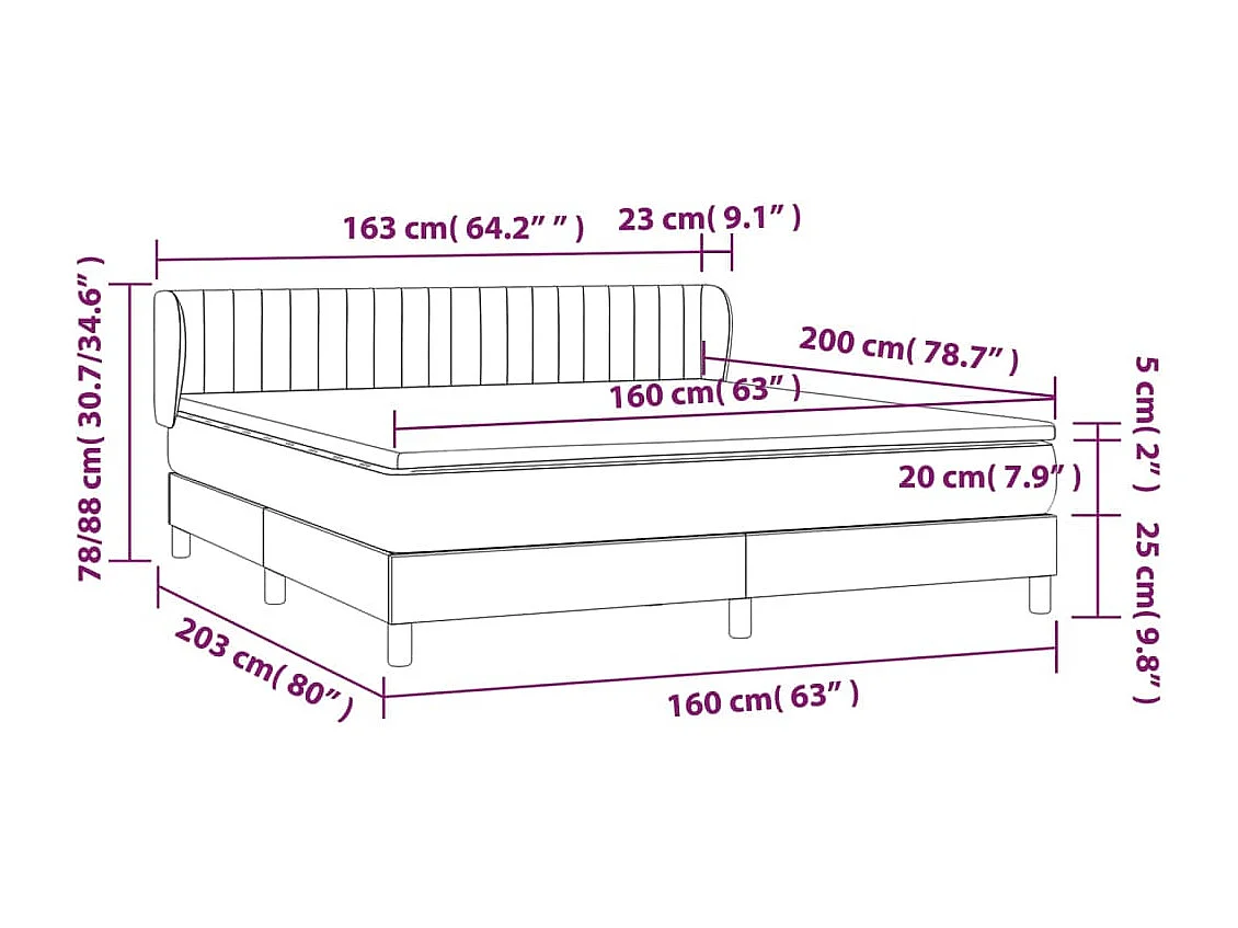 Sommier à lattes de lit avec matelas Bleu 160x200 Tissu