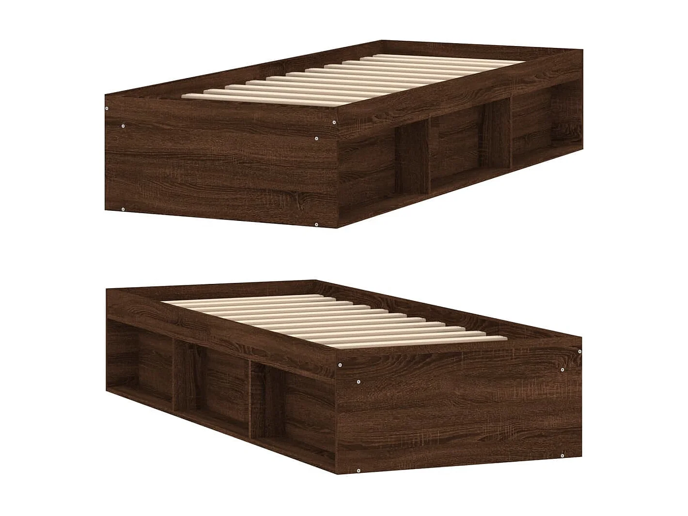 Cadre de lit chêne marron 75x190 petit simple