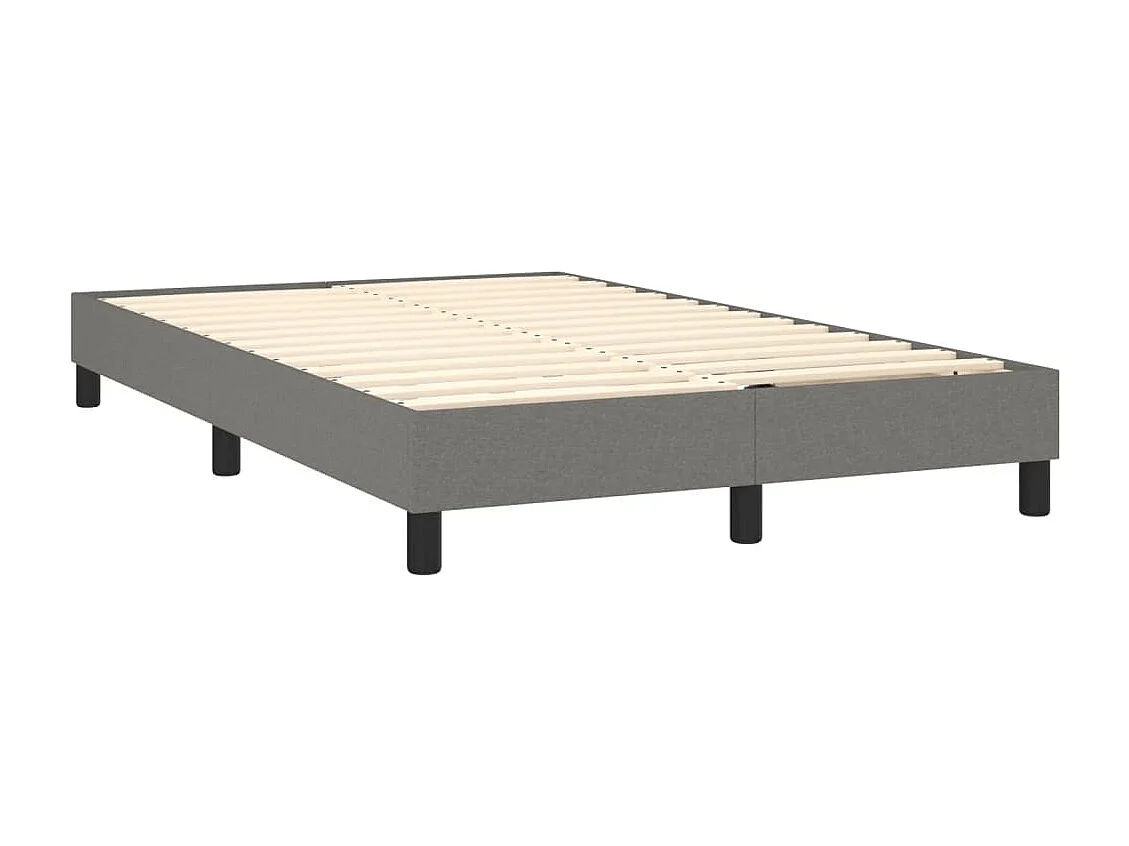 Sommier à lattes de lit matelas LED gris foncé 120x190 tissu