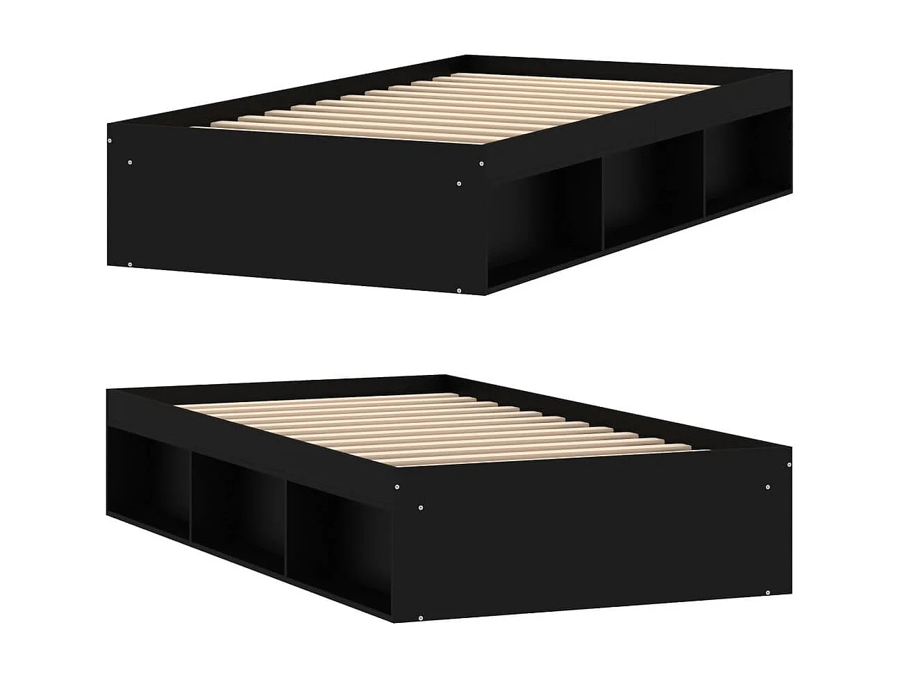 Cadre de lit noir 90x190