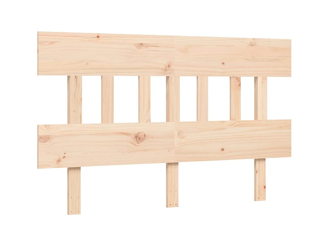 vidaXL Estructura de cama con cabecero madera maciza 140x190 cm Marrón