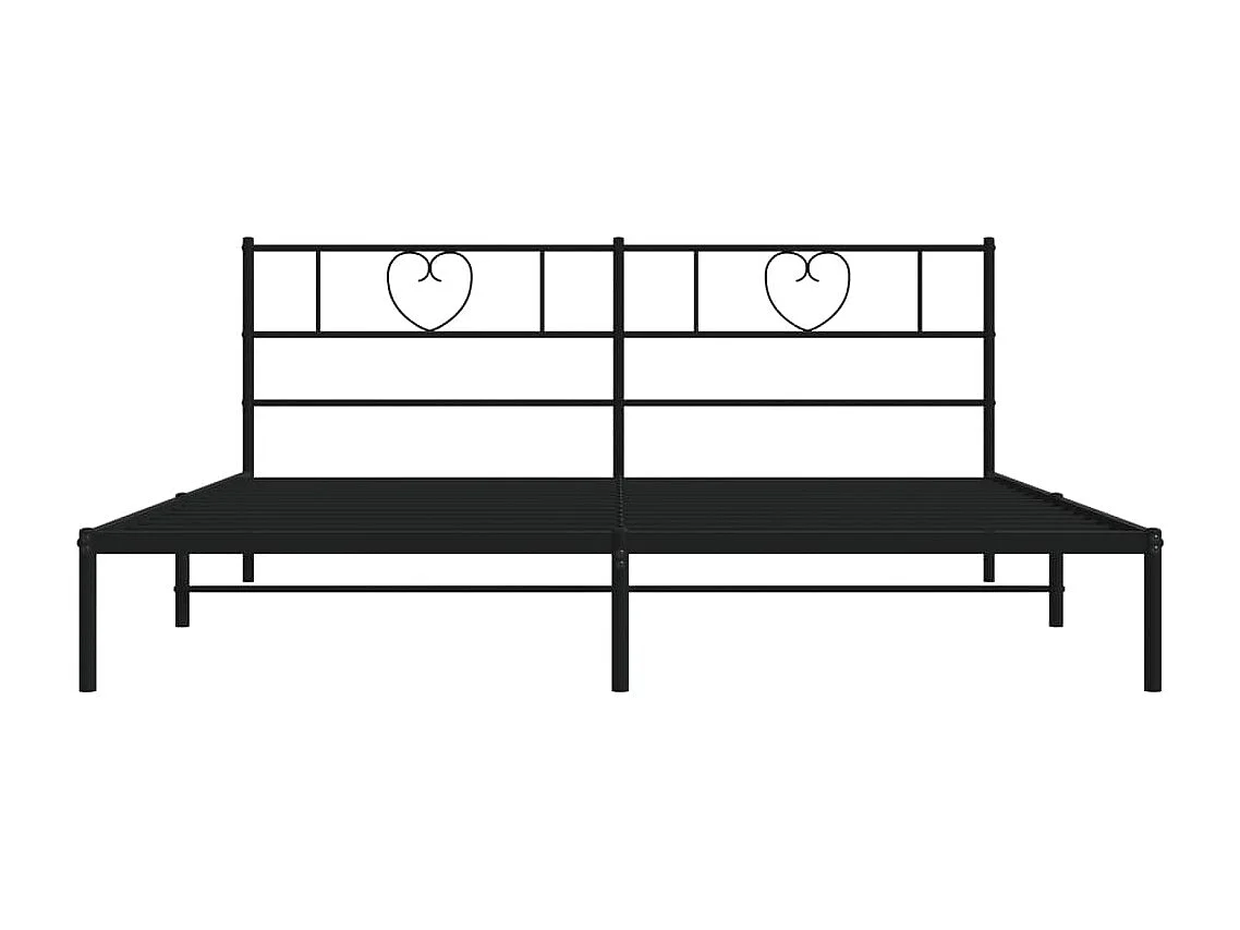 Cadre de lit métal avec tête de lit noir 193x203