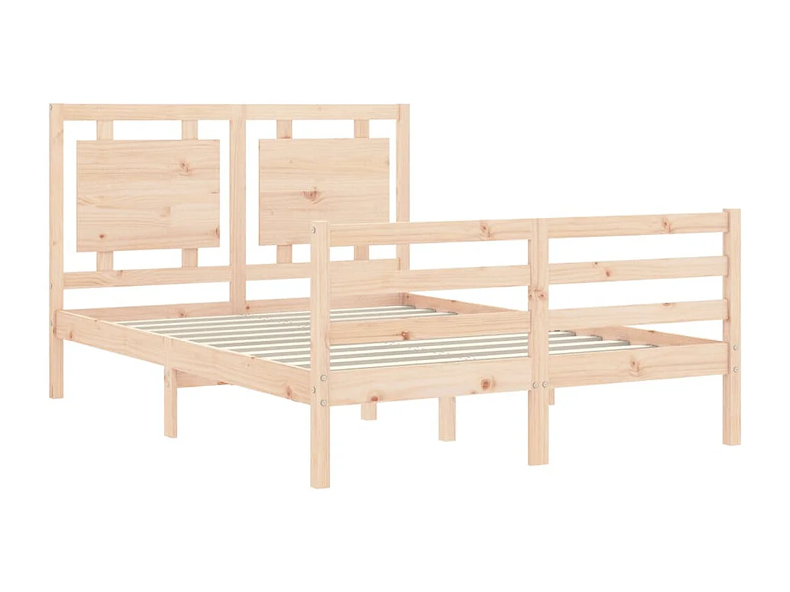 Cadre de lit avec tête de lit 140x200 bois massif