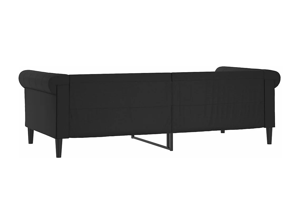 Lit de jour noir 90x200 similicuir