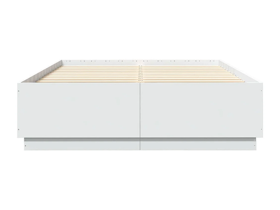 Cadre de lit blanc 140x200 bois d'ingénierie