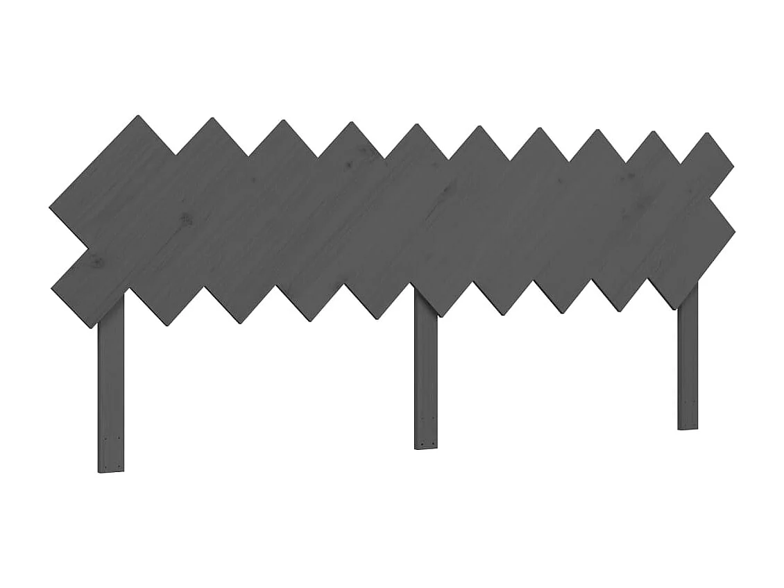 Cadre de lit avec tête de lit gris 200x200 bois massif