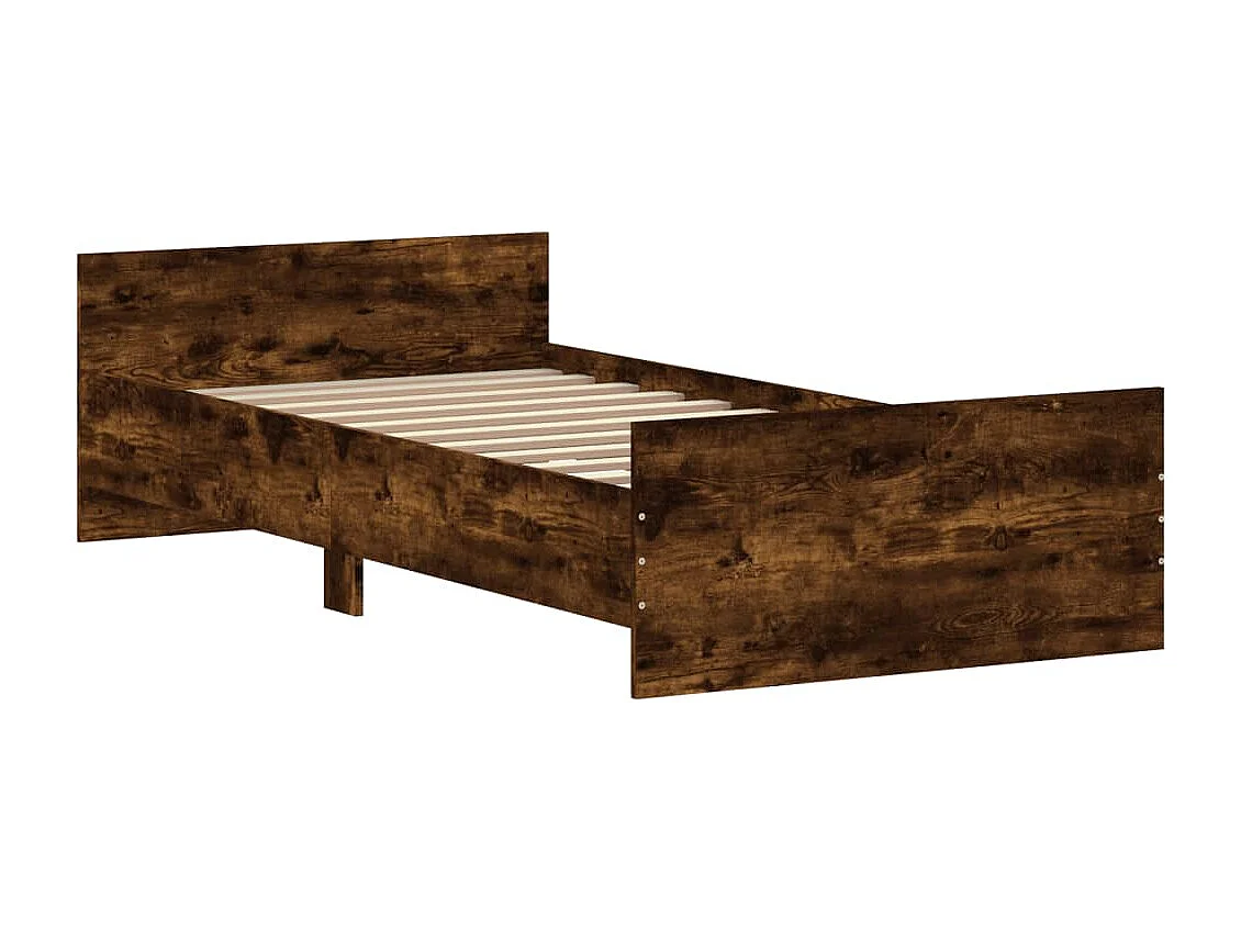 Cadre de lit chêne fumé 90x190 bois d'ingénierie