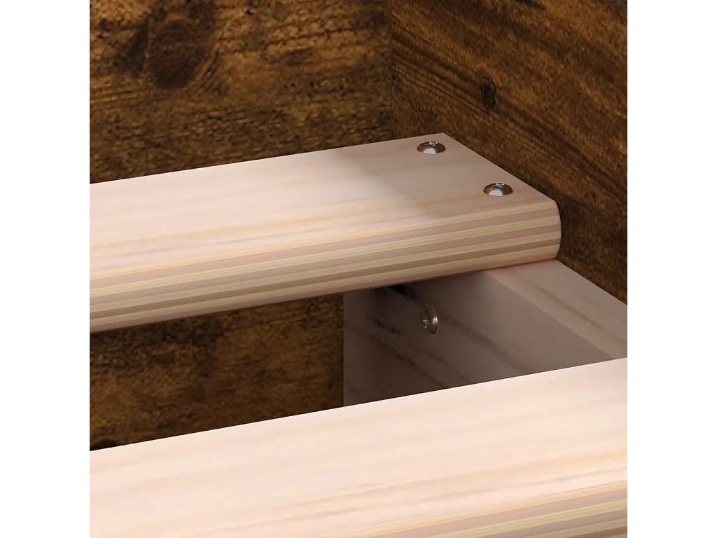 Cadre de lit chêne fumé 90x190 bois d'ingénierie