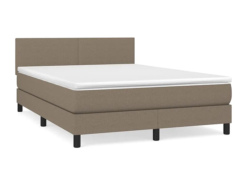 Sommier à lattes de lit avec matelas Taupe 140x190 Tissu