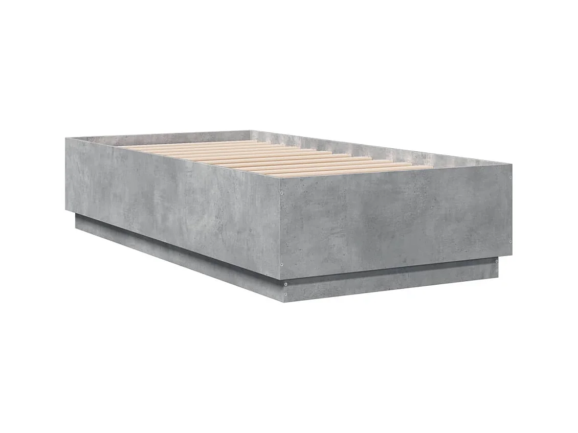 Bedframe bewerkt hout betongrijs 90x190 cm