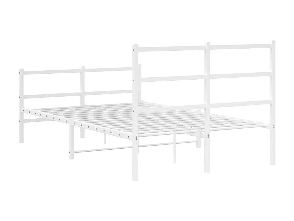 Cadre de lit métal avec tête de lit-pied de lit blanc 120x190