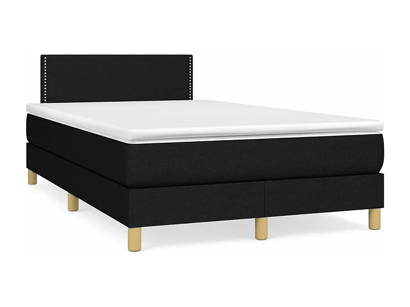 Sommier à lattes de lit avec matelas noir 120x190 tissu