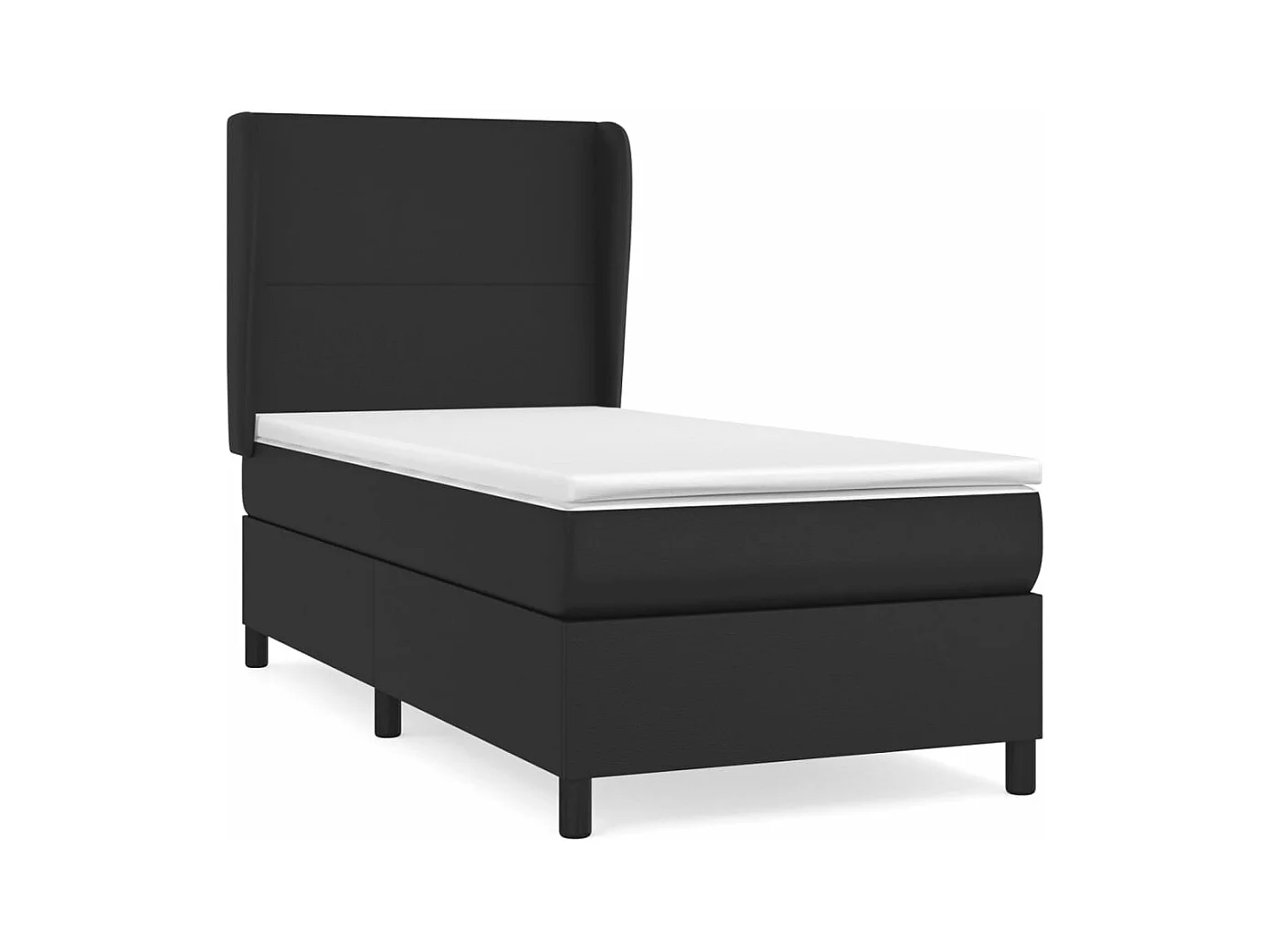 Sommier à lattes de lit avec matelas Noir 80x200 Similicuir