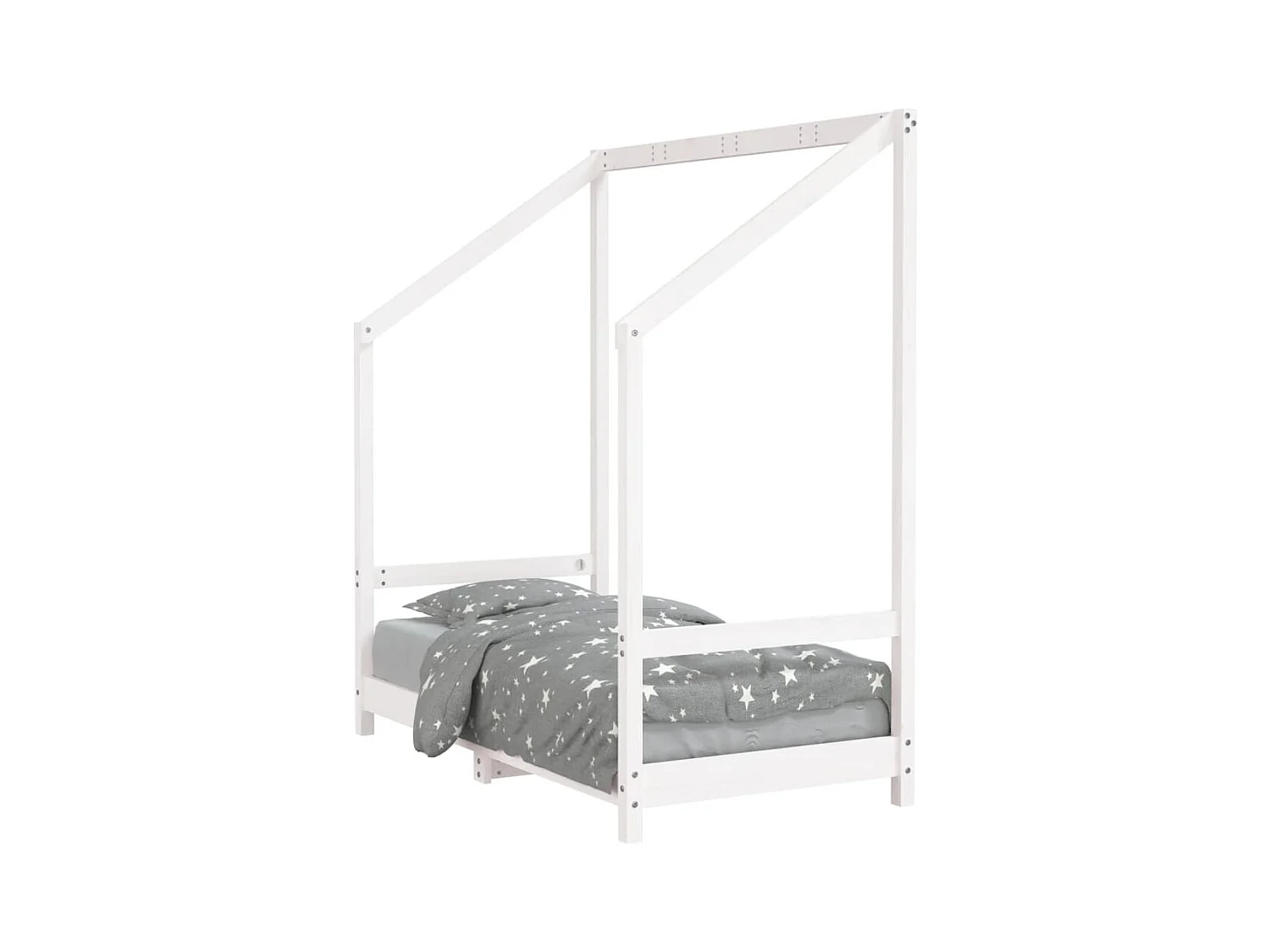 Cadre de lit pour enfant blanc 70x140 bois de pin massif