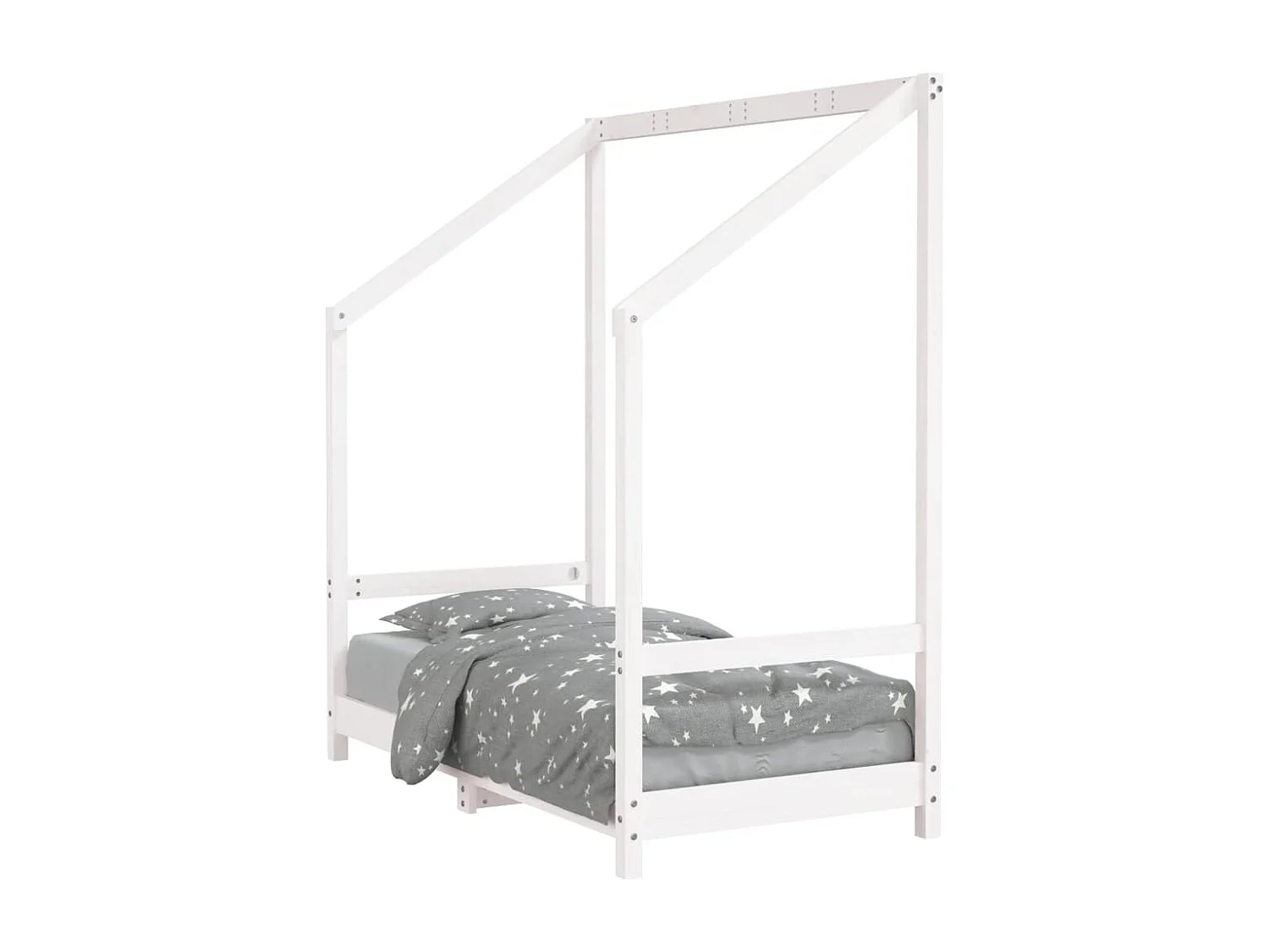 Cadre de lit pour enfant blanc 70x140 bois de pin massif