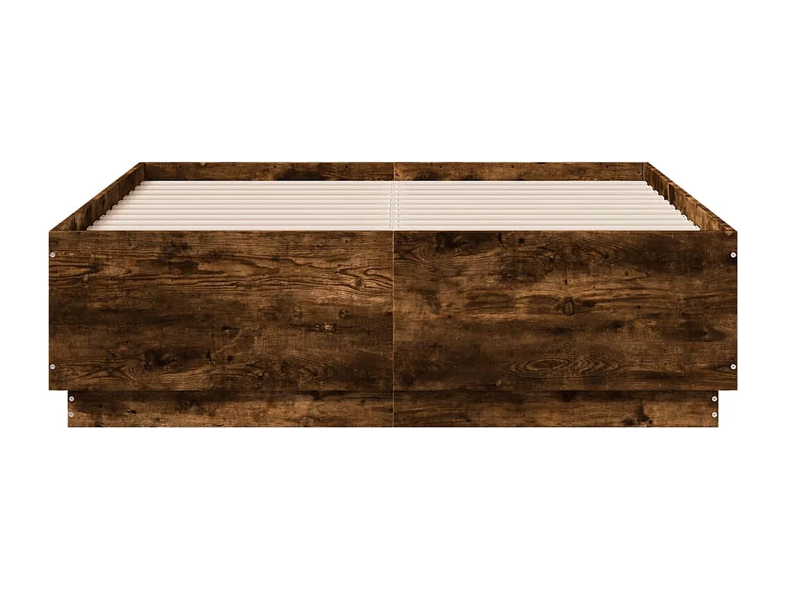 Cadre de lit chêne fumé 140x190 bois d'ingénierie