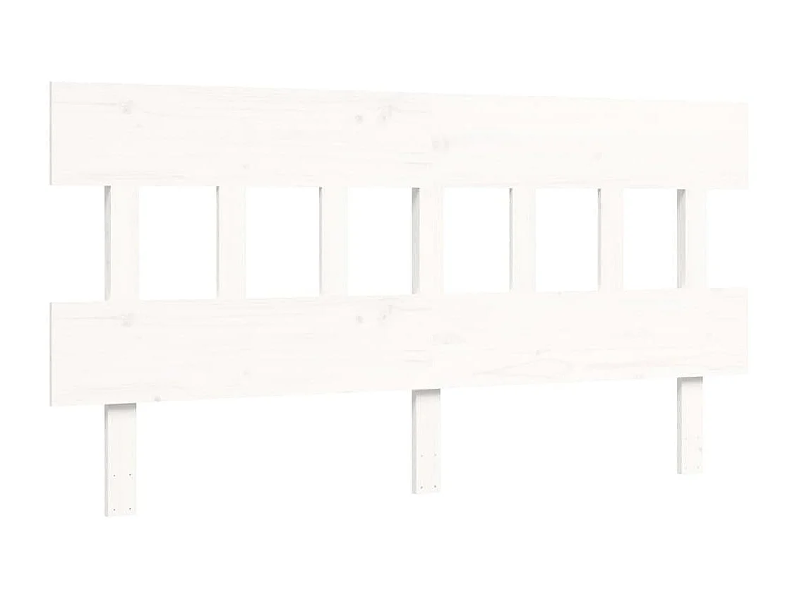 Cadre de lit avec tête de lit blanc 160x200 bois massif