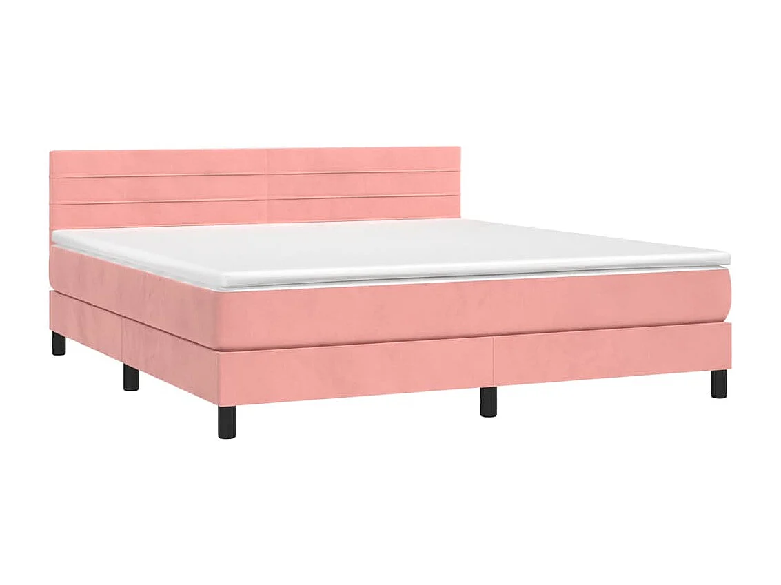 Sommier à lattes de lit avec matelas et LED Rose 180x200