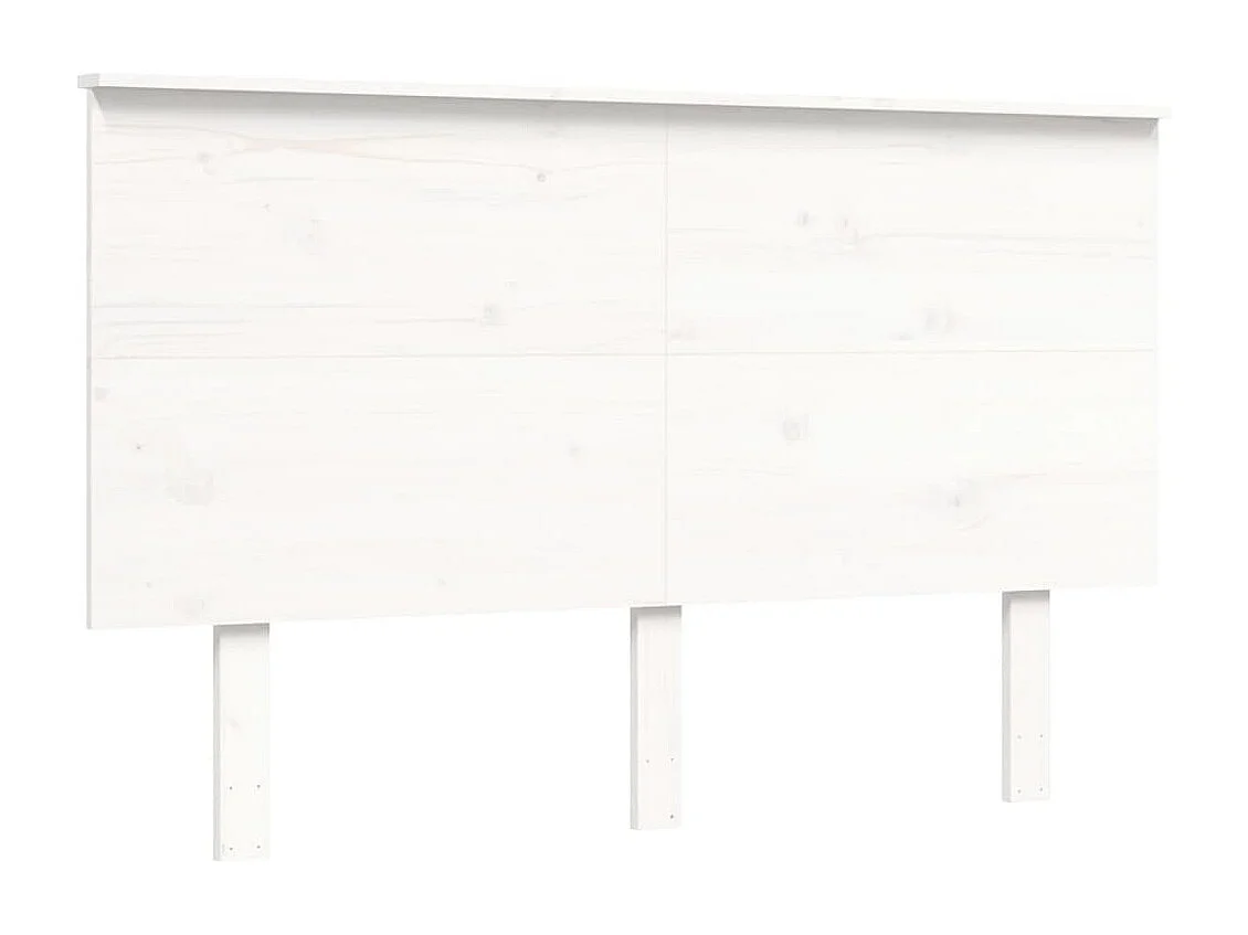 Cadre de lit avec tête de lit blanc 140x190 bois massif