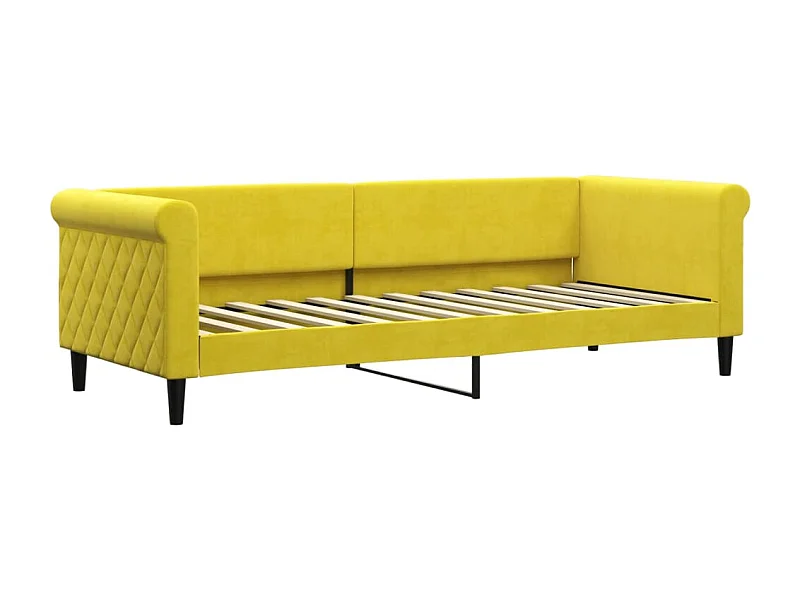 Lit de repos jaune 80x200 velours