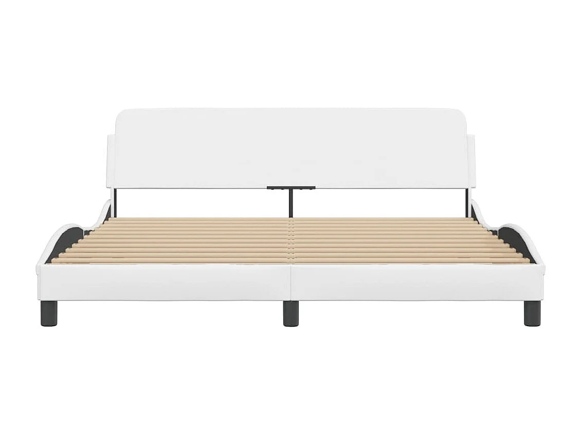 Cadre de lit avec tête de lit Blanc 180x200 Similicuir