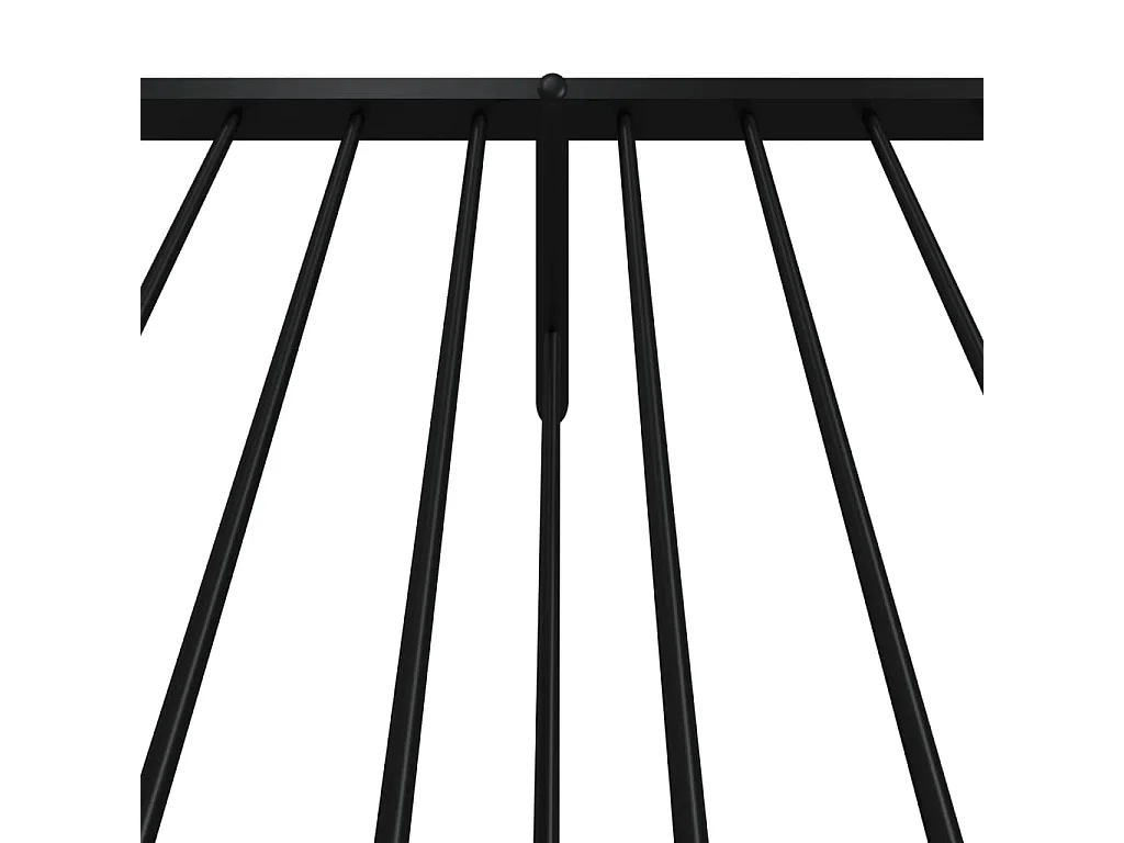 Cadre de lit métal avec tête de lit-pied de lit noir 75x190