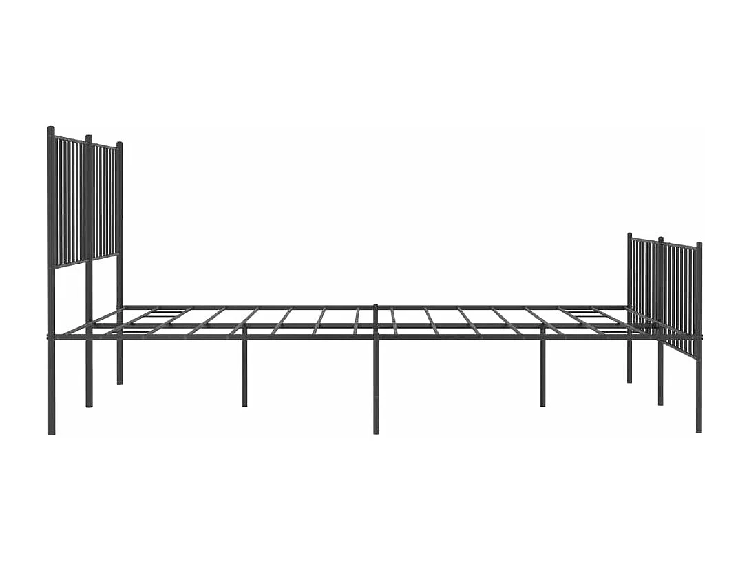 Cadre de lit métal avec tête de lit-pied de lit noir 140x200