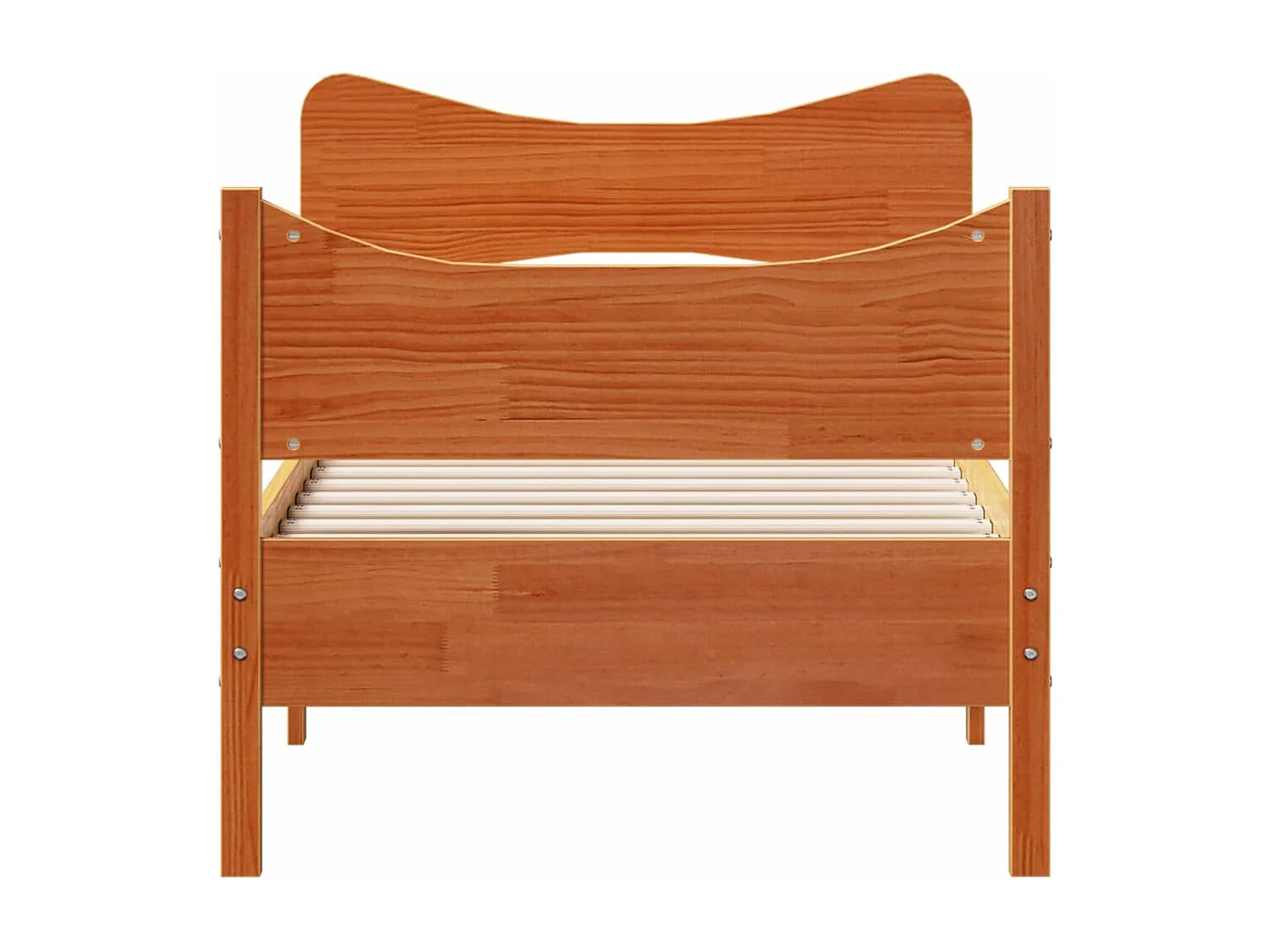 Cadre de lit avec tête de lit marron 90x200 bois de pin