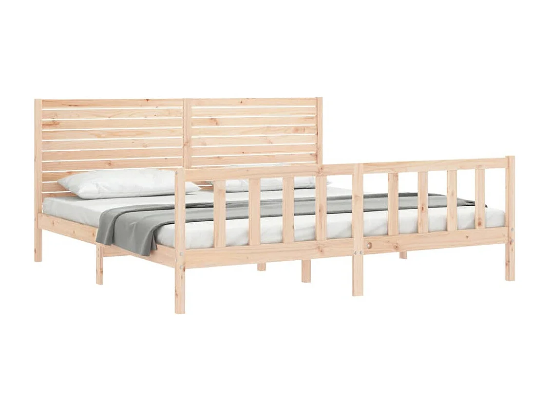 Cadre de lit avec tête de lit 200x200 bois massif