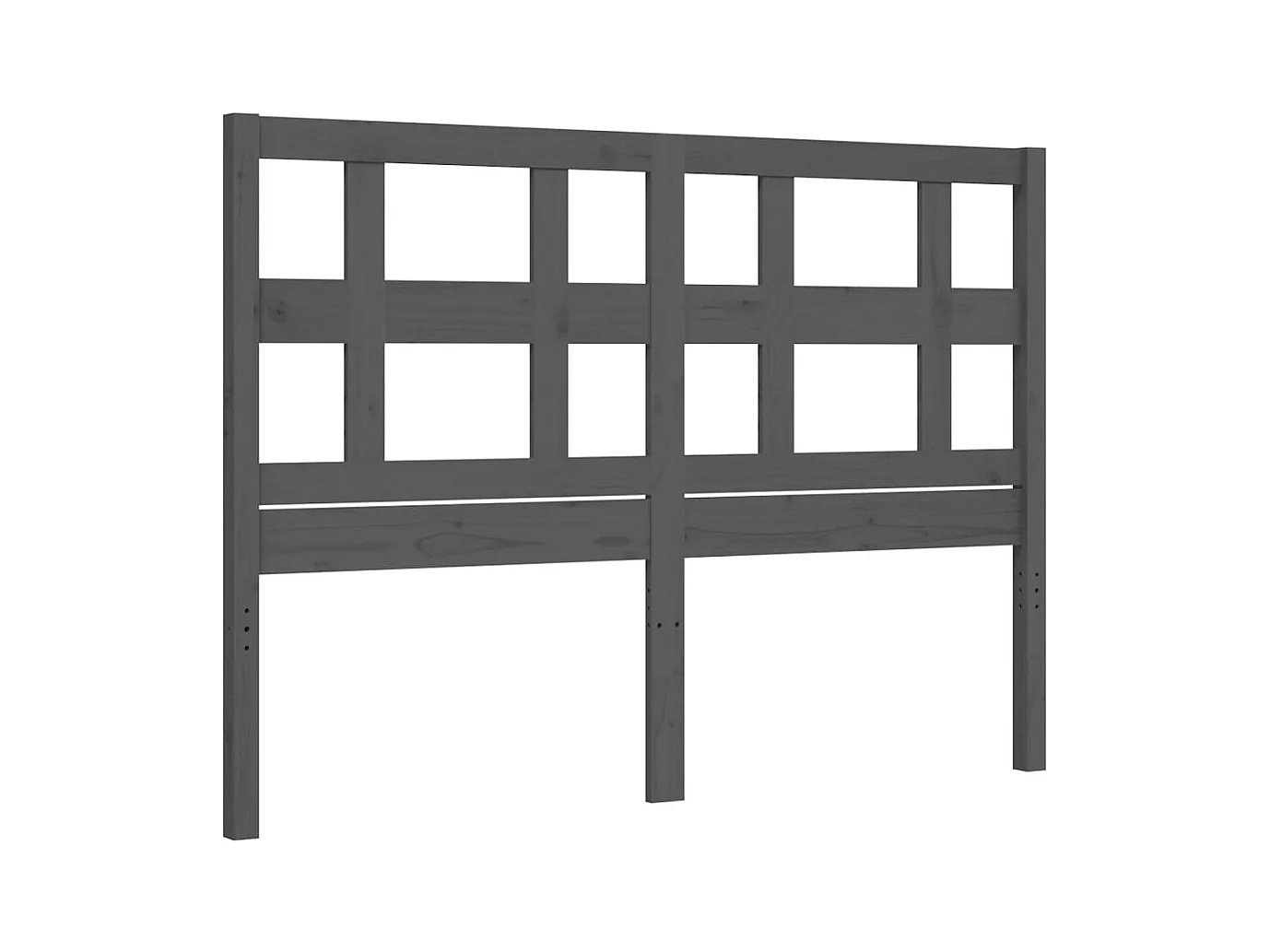 Cadre de lit avec tête de lit gris 140x190 bois massif
