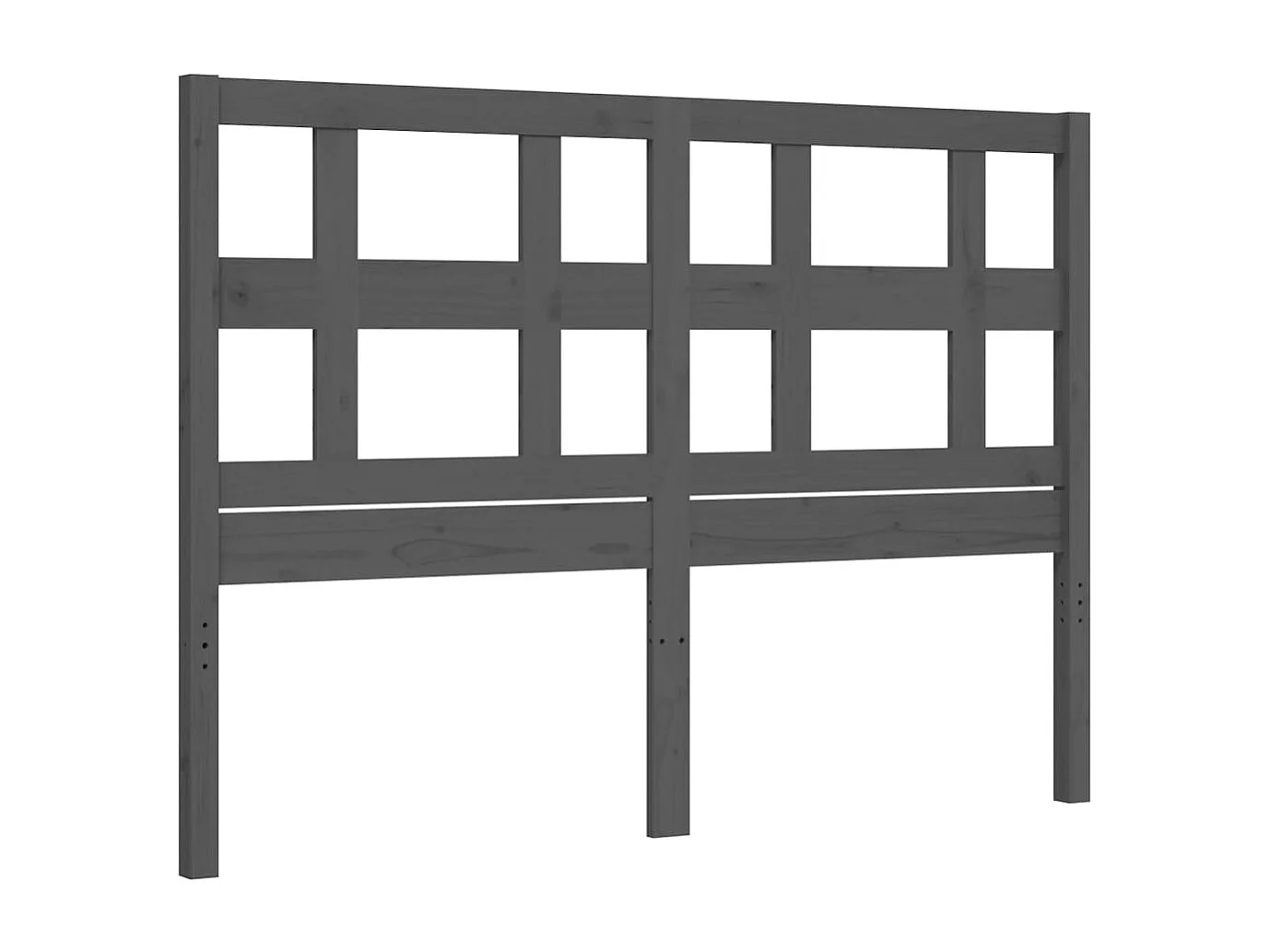 Cadre de lit avec tête de lit gris 140x190 bois massif