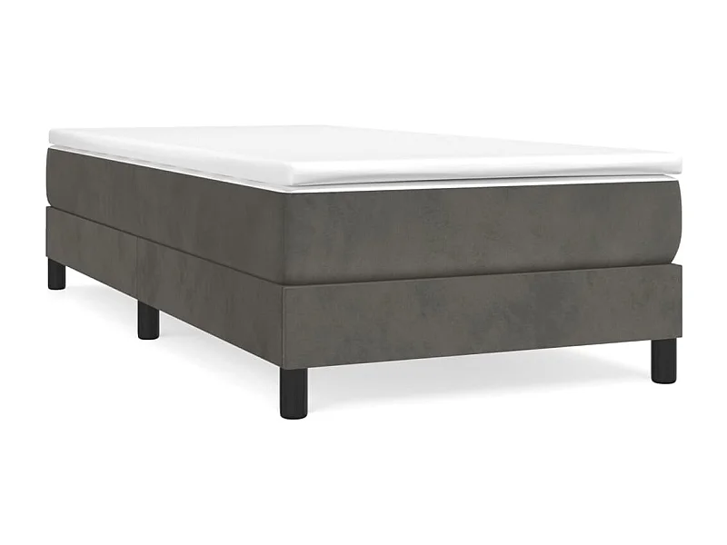 Sommier à lattes de lit et matelas Gris foncé 80x200 Velours