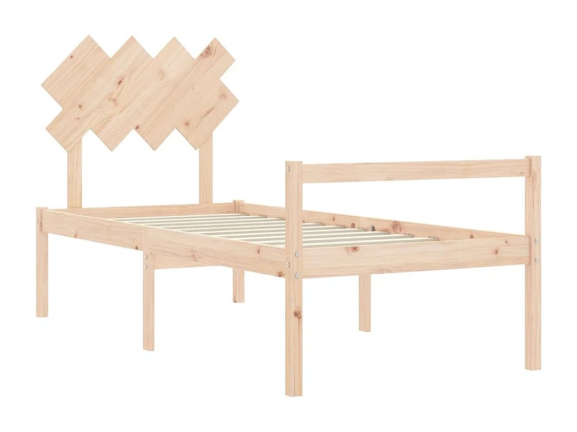 Lit pour personne âgée et tête de lit 90x200 bois massif