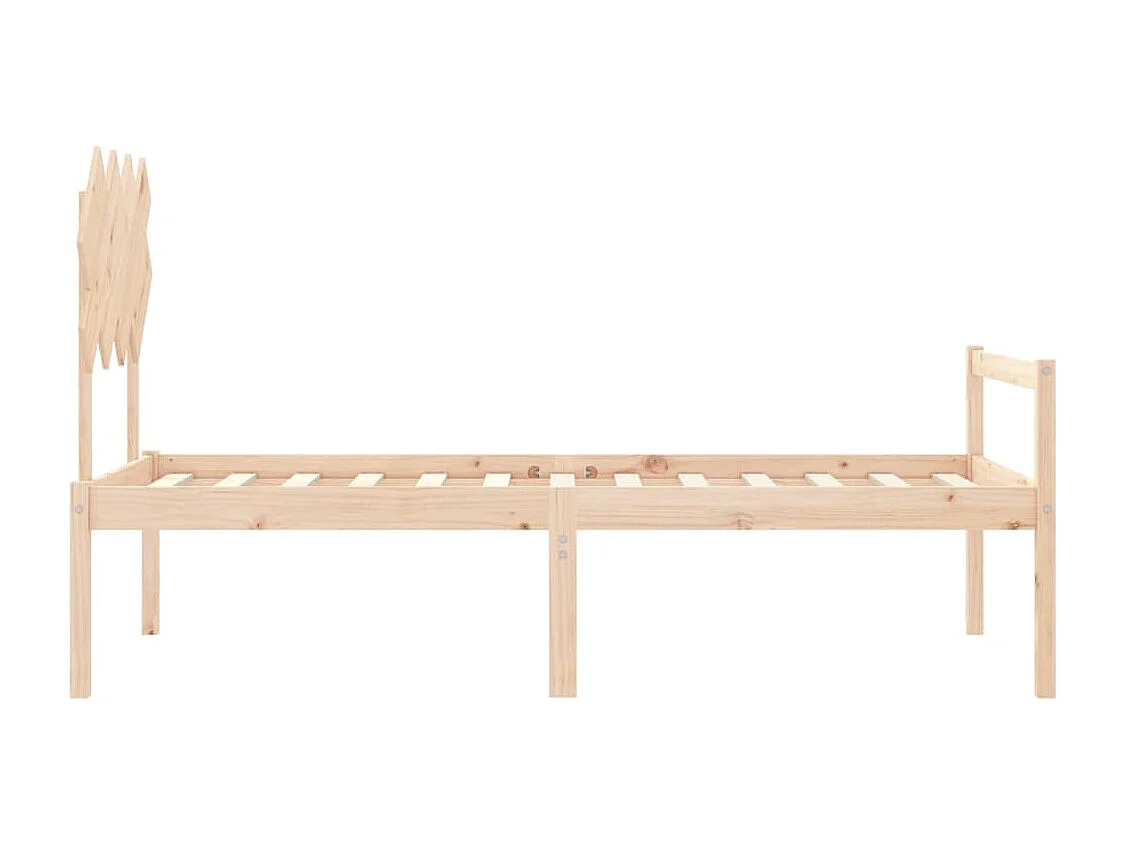 Lit pour personne âgée et tête de lit 90x200 bois massif