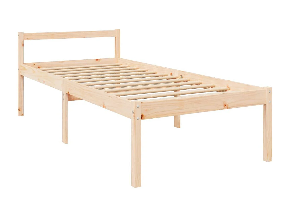 Lit pour personne âgée et tête de lit 90x200 bois massif