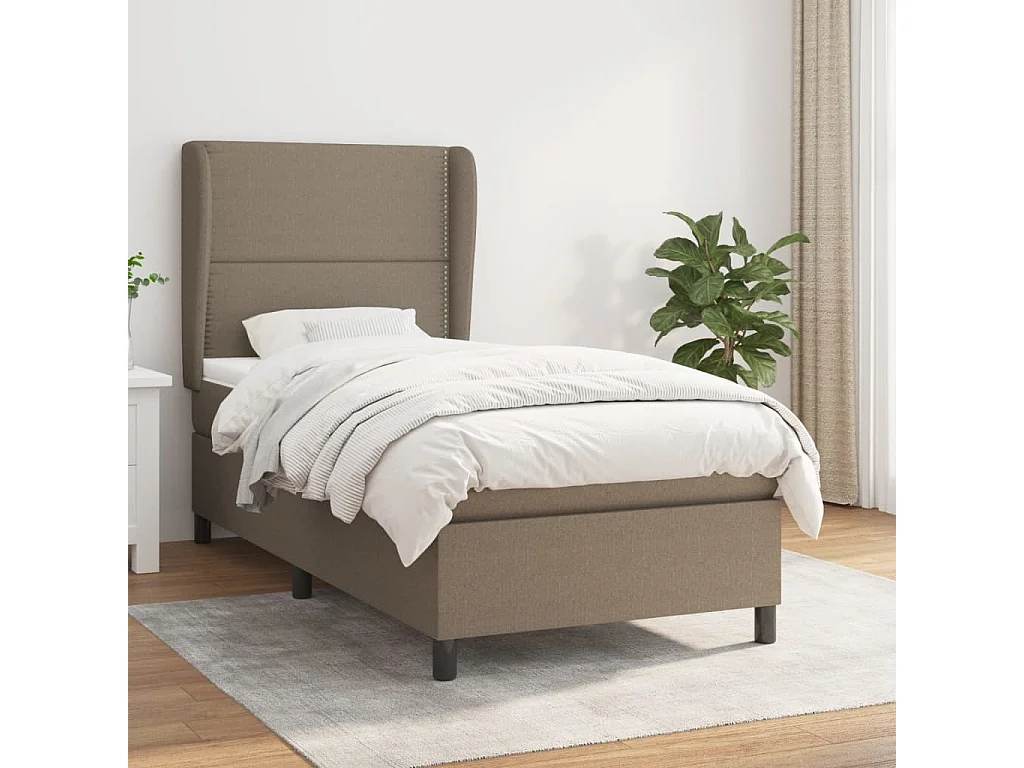 Sommier à lattes de lit avec matelas Taupe 90x190 Tissu