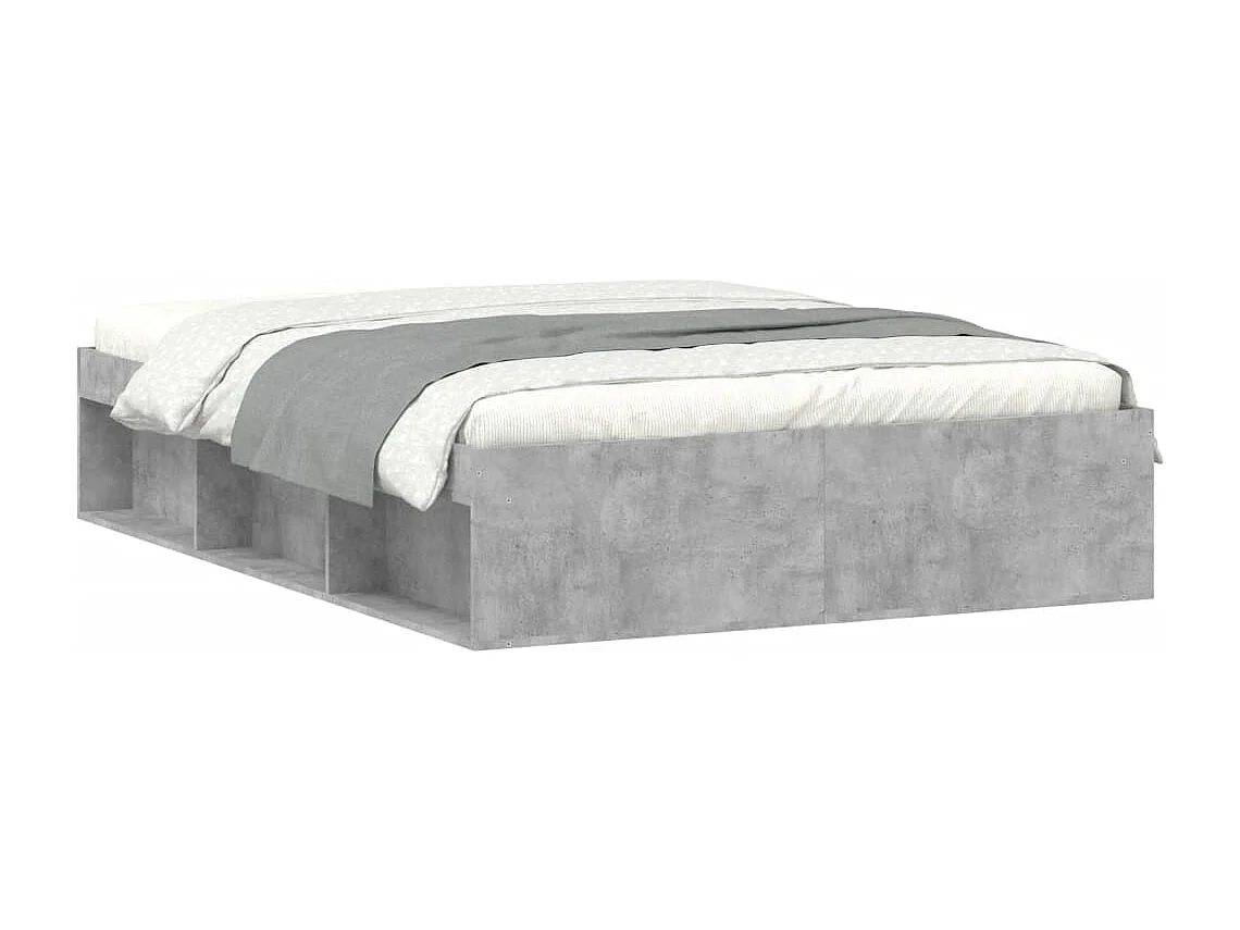 Cadre de lit gris béton 135x190 double