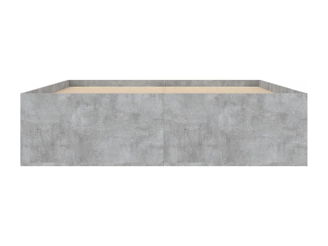 Cadre de lit gris béton 135x190 double