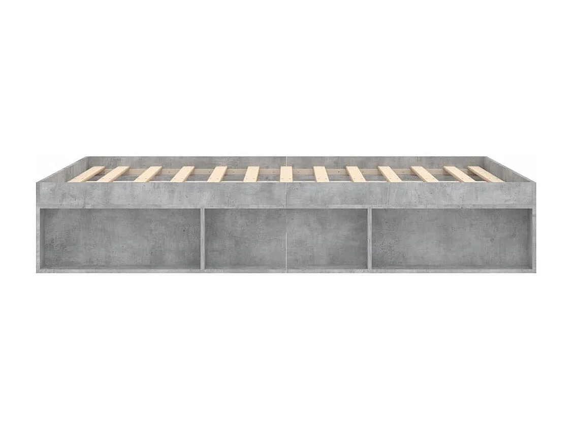 Cadre de lit gris béton 135x190 double