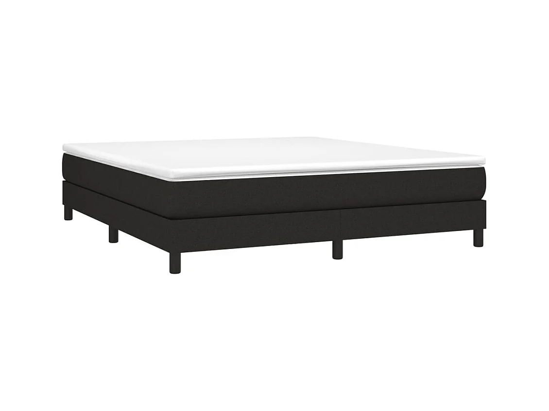 vidaXL Cama box spring con colchón tela negro 180x200 cm