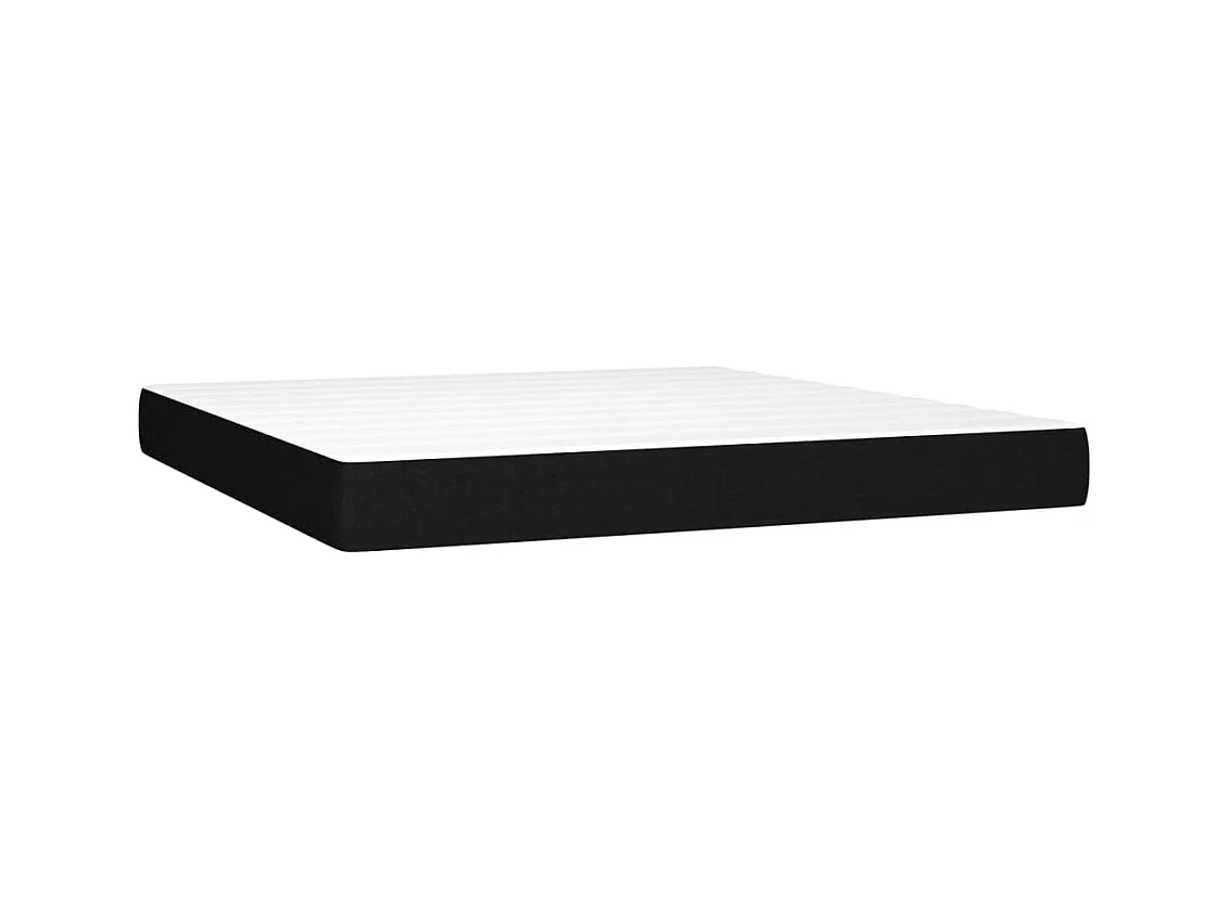 vidaXL Cama box spring con colchón tela negro 180x200 cm