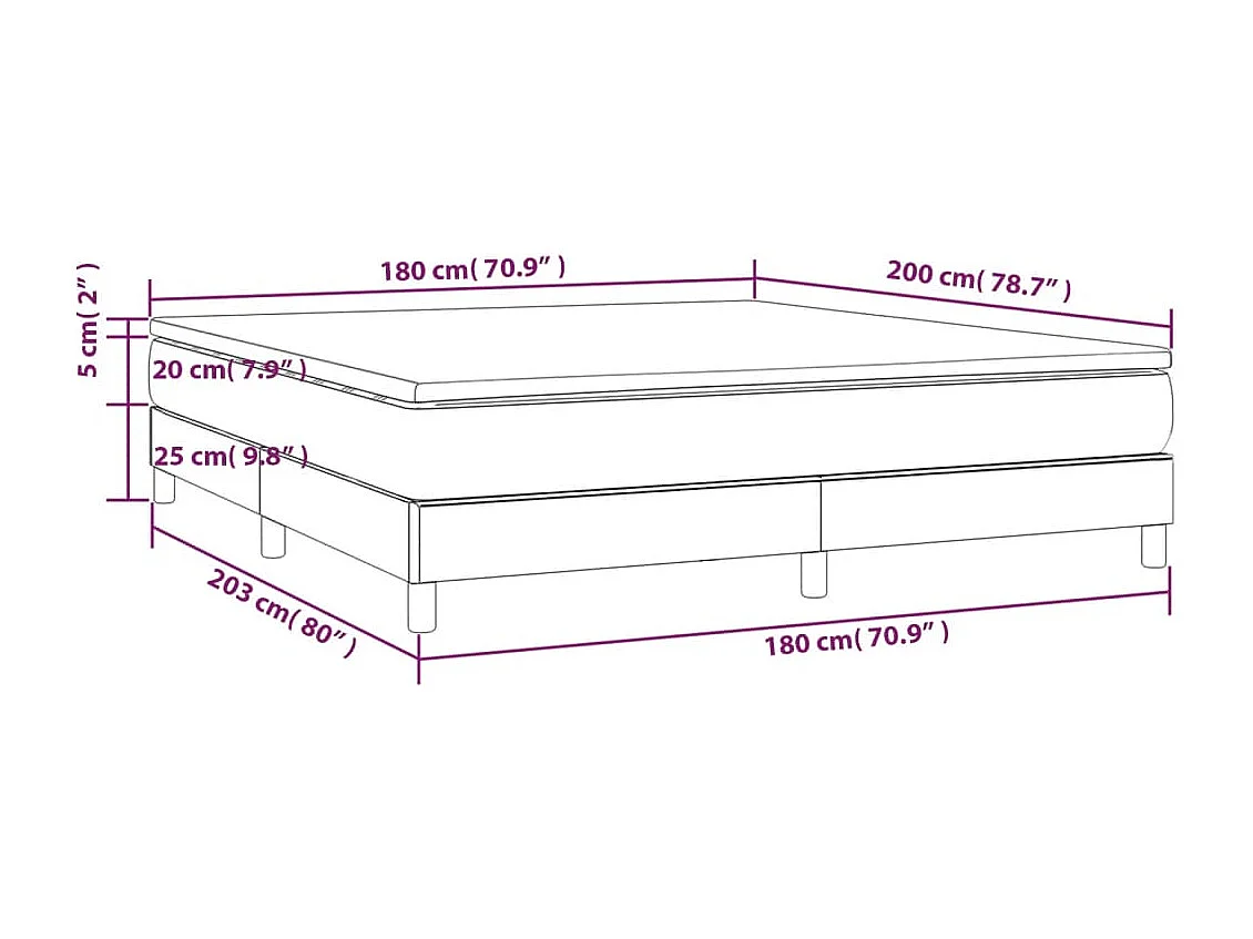 Boxspring met matras stof zwart 180x200 cm